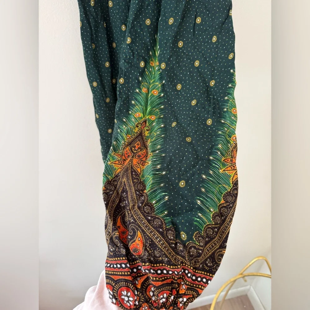 Girls Size 5 Boho Printed Harem Pants Smocked Paisley Peacock Mexicali Blues - Picture 9 of 12